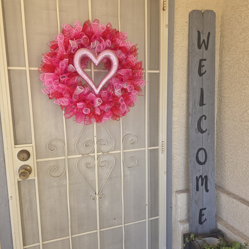 Pink Heart Wreath